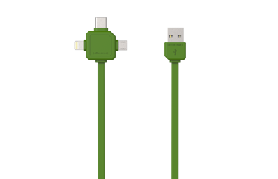 USBcable 3 v 1 - Zelená (150 cm)